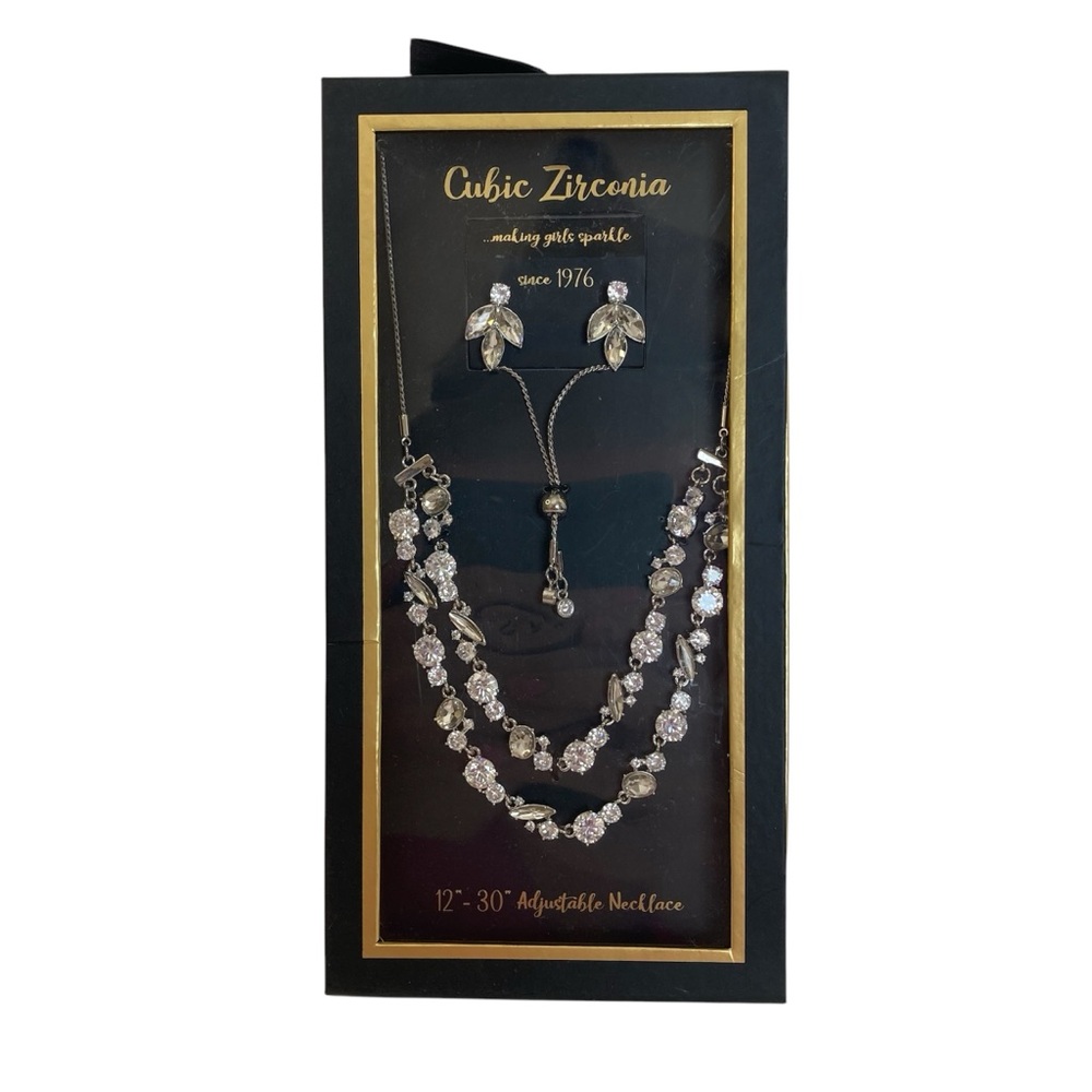 Making Girls Sparkle Since 1976 Cubic Zirconia Jewelry Set Necklace Earrings